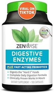 Zenwise Digestive Enzymes Probiotics and Prebiotics - Digestion and Bloating Relief for Women and Men, Lactose Absorption with Amylase & Bromelain, 100 Count