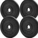 KK Cast iron Weight Plate Set. 1 Inch Cast iron Weight Disc Pair. 2 x 2.5kg, 5kg or 10kg Barbell Weight Plates. Dumbbell Plates for Home or Gym Training or Weightlifting. (4 X 1.25KG)