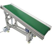 INTBUYING Conveyor Belt PVC Inclined Wall Belt Conveyor Aluminum Alloy Anti-Static Climbing Conveyor Belt 59"*11.8" Speed Height Adjustable 120W 110V