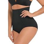 SURE YOU LIKE Women High Waist Shapewear Tummy Control Pocket Body Shaper Panty Butt Lifter Slimming Underwear, Black, Tag XL=Size UK (6-10)