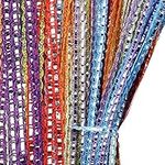 kuou String Door Curtain, Glitter Retro Plain Tassel Door Curtain Fly Insect Bug Screen String for Doorway Living Room Party Events or Window Curtain Panel (100 * 200cm)