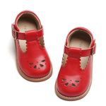 Felix & Flora Toddler Little Girl Red Mary Jane Dress Shoes - Ballet Flats for Girl Party School Shoes（Red,7 Toddler