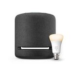 Echo Studio, Charcoal + Philips Hue White Smart Light Bulb LED (B22), Works with Alexa - Smart Home Starter Kit