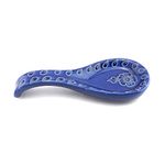 GGICO Ceramic Spoon Rest/Holder, Large Size Cooking Utensil Rest for Counter Stove Top for Spoons, Ladles, Tong, Modern Kitchen Decor and Accessories (Blue)