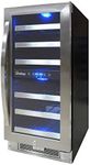 Vinotemp VNTVT-28-2Z-SSDST 28-Bottle Dual-Zone Connoisseur Series Wine Cooler, Stainless Steel