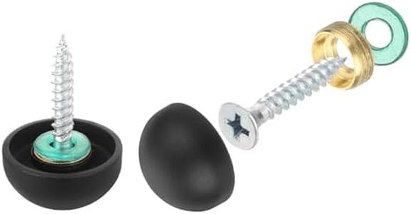 uxcell 4 Set Mirror Screws with Caps, 20mm 304 Stainless Steel Decorative Cover Nails for Wall Mirror Mounting Sign Advertising Hardware, Black