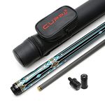 CUPPA Technology Pool Cue with Low Deflection Carbon Fiber Shaft,Black Pool Cue Case Set (TY4CU, 12.5mm)