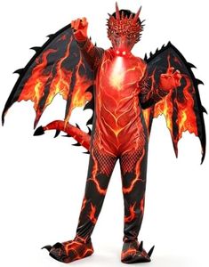 Kids Dragon Costume, Fire Dragon Halloween Costume with Mask, Wings & Tail