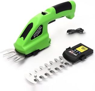 Cordless Grass Shear, 2-in-1 Handheld Hedge Trimmer, 2000mAh Electric Grass Trimmer with Type-C Cable and 2.0Ah Rechargeable Battery, Lightweight Shrubbery Trimmer for Garden Yard Lawn