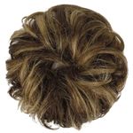 Messy Bun Hair Piece 100% Human Hair Bun Extension Real Human Hair Scrunchies Updo Hair Bun Hair Pieces For Women Girls (Highlighted Brown) (Pack of 1)