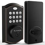 Keyless Entry Door Lock - Electronic Deadbolt Lock with Keypads, Auto Lock, 50 User Codes, Security Waterproof Smart Lock Easy to Install, Ideal for Front Door, Home Use, Apartment - ELAMOR M19 ORB