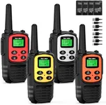 MaxTalker Walkie Talkies for Adults,Rechargeable Walkie Talkies Long Range,Two Way Radios with 22 FRS Channels,Li-ion Battery,USB-C Cable,Flashlight,NOAA,VOX Walkie Talkie for Camping 4 Pack