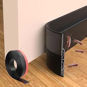 ESUFEIR 78" Under Door Draft Stopper,Bottom Door Sweeps for Exterior & Interior,Gap Filler Noise Blocker Seal Strip,Wind Guard Dust Stopper(Black)