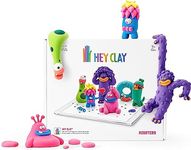 Hey Clay Monsters Set - Colourful Modeling for Kids and Adults - Air Dry Clay Kit 18 cans and Sculpting Tools with Fun Interactive Instructions App