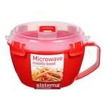 Sistema Microwave Noodle Bowl | 940 ml Microwave Food Container with Steam Release Vent | BPA-Free | Red