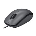 Logitech M100 Wired USB Mouse, 3-Buttons,1000 DPI Optical Tracking, Ambidextrous, Compatible with PC, Mac, Laptop - Grey