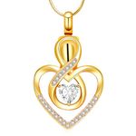 Minicremation Love Heart Cremation Jewelry Urn Necklace Ashes Birthstone Necklace for Mom Infinity Love Heart Pendant Necklace Anniversary Birthday Gifts for Women (Gold-White)