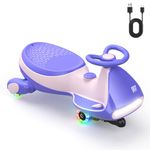 FanttikRide 12V N7 Pro Kids Electric Car, 2-in-1 Ride on Car with Pedal, Rechargeable Battery, 2 Speed, Anti-Rollover, Flashing Wheels, Bluetooth, for Ages 3-8, 150 lbs, Pinkish Purple