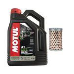 MOTUL 3100 4T GOLD 15W50 Synthetic Blend Engine Oil (2.5 L & OIL & AIR FILTER Bullet Classic 350