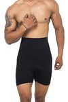 KROYWEN Men Tummy Control Seamless Shorts High Waist Slimming Underwear Body Shaper Belly Girdle Boxer Stomach Fitness for Exercise & Workout Briefs Black