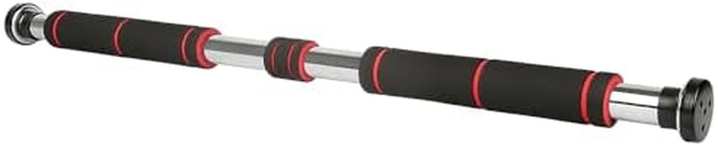 Pull Up | Appareil de musculation Barre de Tractions Porte, 150 kg | Barre de porte | Barre de gymnastique | Musculation | | Réglable individuellement (Convient pour : 80-115 cm (noir et rouge))