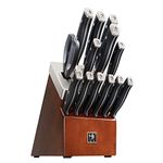 HENCKELS Forged Accent 14 Piece Self-Sharpening Knife Block Set - German Stainless Steel Forged Full-Tang, Hardwood Block in Brown, Silver, Black, 19541-014