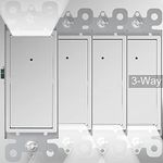 SOZULAMP 3 Way Light Switch with Night Light-Easy to Install-No Neutral Required,Illuminated Three Way Switch with Light Sensor,15 Amp 110V(4Pack,White)