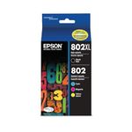 Epson T802XL-BCS DURABrite Ultra Black High Capacity and Colour Combo Pack Standard Capacity Cartridge Ink