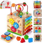 HELLOWOOD Wooden Activity Cube Baby