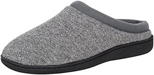 Hanes Comfort Soft Memory Foam Indoor Outdoor Clog Slipper Shoe - Men’s and Boy’s, Grey, Large