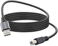 MOSWAG USB Printer Cable 6.6FT/2Meter USB Printer Cord Durable USB 2.0 Type A Male to B Male Scanner Cord High Speed for HP,Canon,Dell,Epson,Lexmark,Xerox,Brother,Samsung