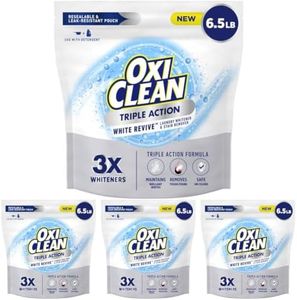 OxiClean Triple Action White Revive Laundry Whitener Powder, 104 Ounce (Pack of 4)
