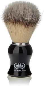 Omega Synthetic Fiber Shaving Brush with Black Plastic Handle - 1 Unit