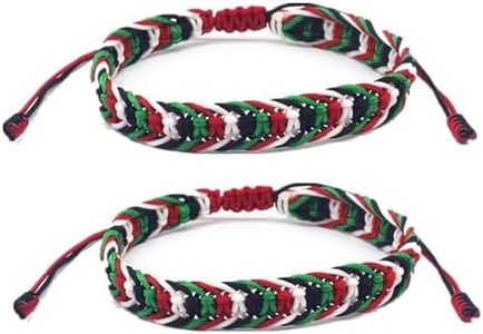 Palestine Flag Braided Bracelet, Palestinian Flag Bracelet Adjustable Red Green Black White Rope Hand Woven Wristband Bracelets, Country Flag Color Wrist Wrap Bracelet Jewelry Gift