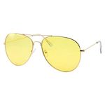 Mens Large Aviator Yellow Lens Sunglasses - Colored Tint Lens
