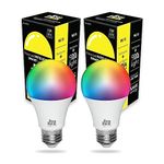 WiFi LED Dimmable Smart Light Bulbs - Smart Bulb Compatible with Alexa, 806 Lumens, Easy to Set Up, Energy Saver for 2.4 GHz Networks No Hub Required - Multicolor + Warm & Cool White Light (2)