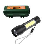 MVS Multipurpose Portable Rechargeable Torch | Multi Mode Lights | Long Distance Focus Light | Best Needful Hand Tool for Hiking, Swimming, Camping and Car N Travel Accessories | (Small Torch)