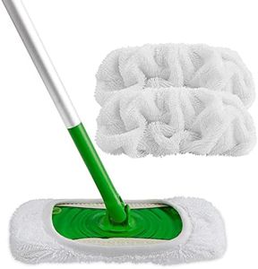 HOMEXCEL Reusable Microfiber Mop Pads Compatible with Swiffer Sweeper-Washable Wet Pad Refills for Wet & Dry Use, Floor Cleaning Mop Head Pads Refills for Household Cleaning, Pack of 2, White