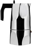 Alessi MT18/6 Ossidiana Stove Top Espresso 6 Cup Coffee Maker in Aluminium Casting Handle and Knob in Thermoplastic Resin, Black