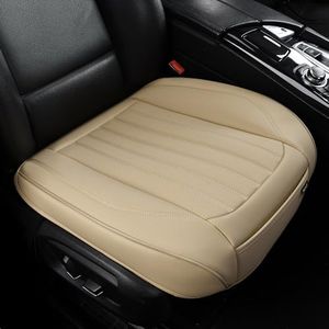 BWTJF 2 Pack Front Car Seat Bottom Covers, Universal Auto Seat Cushions, Nappa Leather Full Wrapping Edge Compatible with Most of Vehicles - SUVs/Sedans/Pickup Trucks, Beige