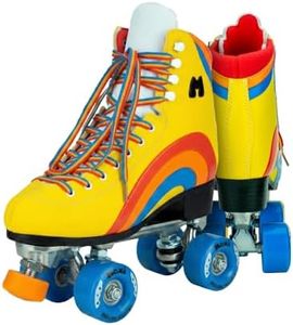 Moxi Skates - Rainbow Rider - Fun and Fashionable Womens Roller Skates | Sunshine Yellow | Size 4