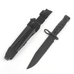 QIRUIMY Tactical M10 Bayonet Plastic Knife,Bendable Rubber Combat Knife with Sheath,Airsoft Military Training CS Dagger Model Dress Up Wargame Accessory (Black)