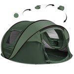 Camping Instant Tent,4-6 Person Pop Up Tent, Water Resistant Dome Tent, Easy Setup for Camping Hiking and Outdoor, Portable Camping Tent with Carry Bag, for 3 Seasons (Army Green)