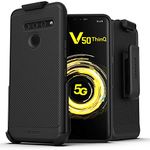 Encased LG V50 ThinQ Belt Clip Case (Thin Armor) Slim Grip Cover with Holster - Black