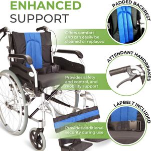 Lightweight Folding Self-Propel Wheelchair – Handbrakes, Quick Release Wheels