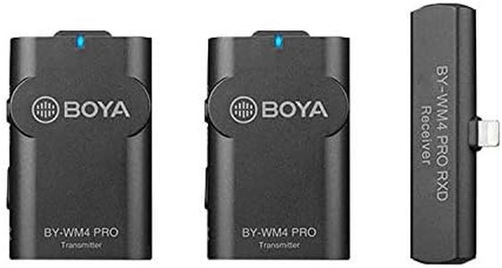 BOYA by-WM4 Pro K4 Dual Wireless Lavalier Microphone for iPhone iPad iOS Devices YouTube Facebook Live Stream Broadcast Poadst Interview with 2 Transmitters & Lighnting Connector Receiver