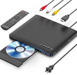 Ultra Slim DVD Player, Thinnest HDMI AV DVD Players for TV, 0.6 Inch Design with Region Free & Colourful HD Pixels, Supports USB Playback, NTSC/PAL DVD Player with HDMI & RCA Cables, Remote Control.