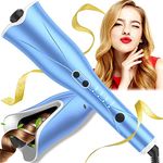 Automatic Curling Iron, Auto Hair Curler Wand with Large Rotating Barrel & 4 Temps & 3 Timers, Large Display Curling Iron with Dual Voltage, Auto Shut-Off, Fast Heating for Hair Styling