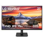 LG 27MP40A-C 27 Inch Full HD (1920 x 1080) Monitor with IPS 5ms 75Hz Display, AMD FreeSync and OnScreen Control, Charcoal Grey