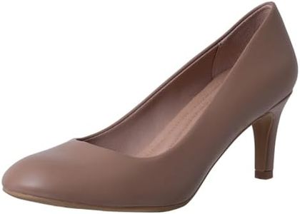 Comfort Plus by Predictions Women's Karma Mid-Heel Round Toe Pump, Nude, 7.5 US